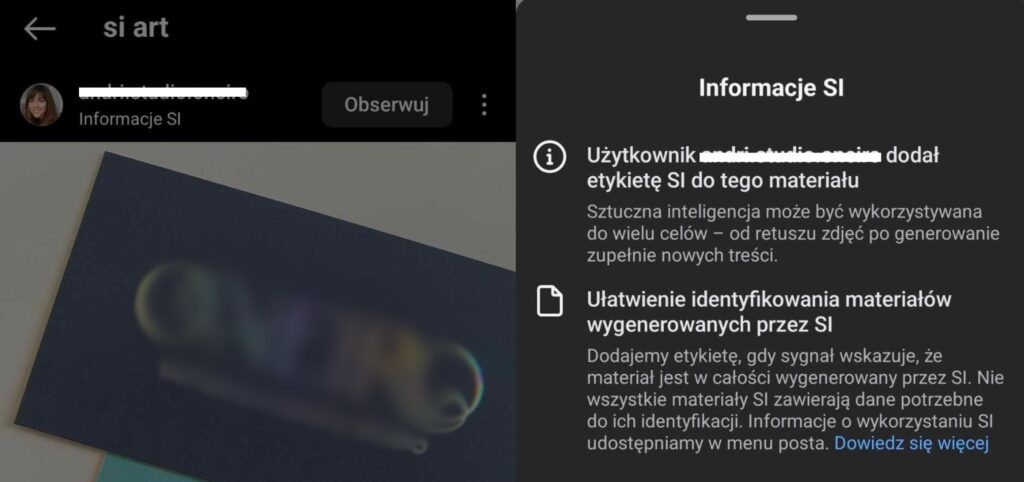 oznaczanie AI na zdjęciach
