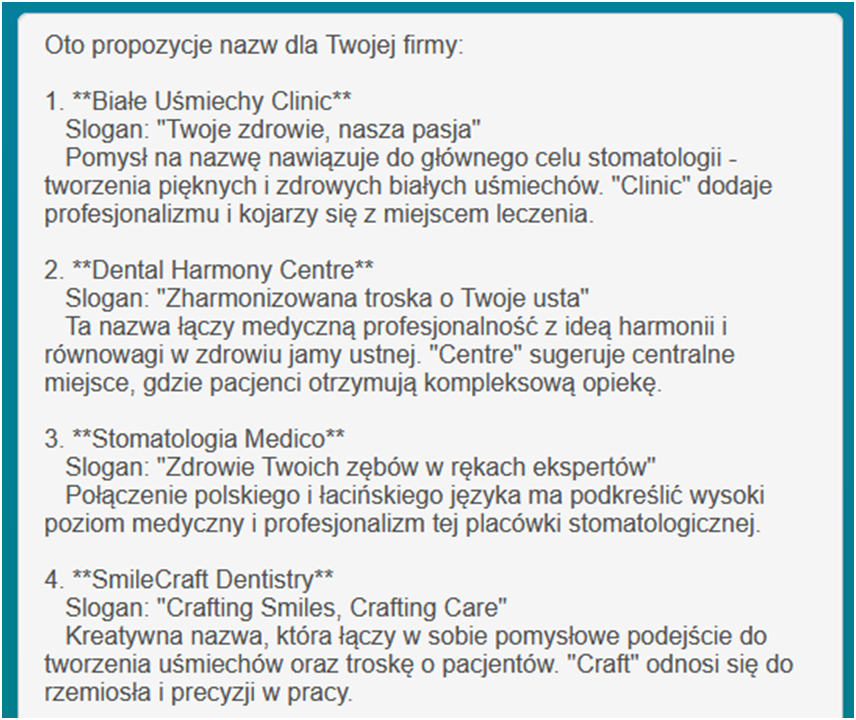 darmowy generator AI do tworzenia nazw firmy