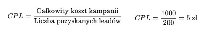 obliczanie wskaźnika CPL